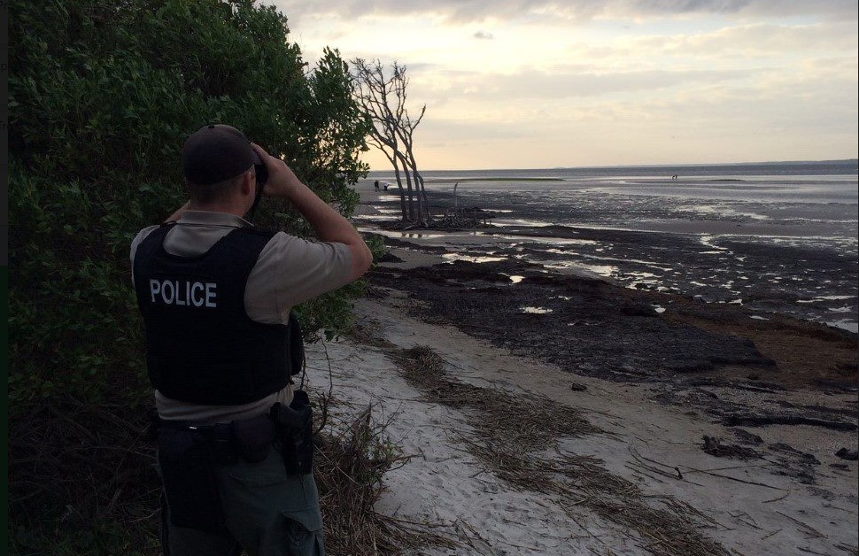 Law enforcement on beach