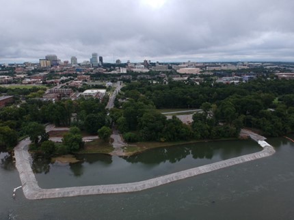 aerial view of cofferdam