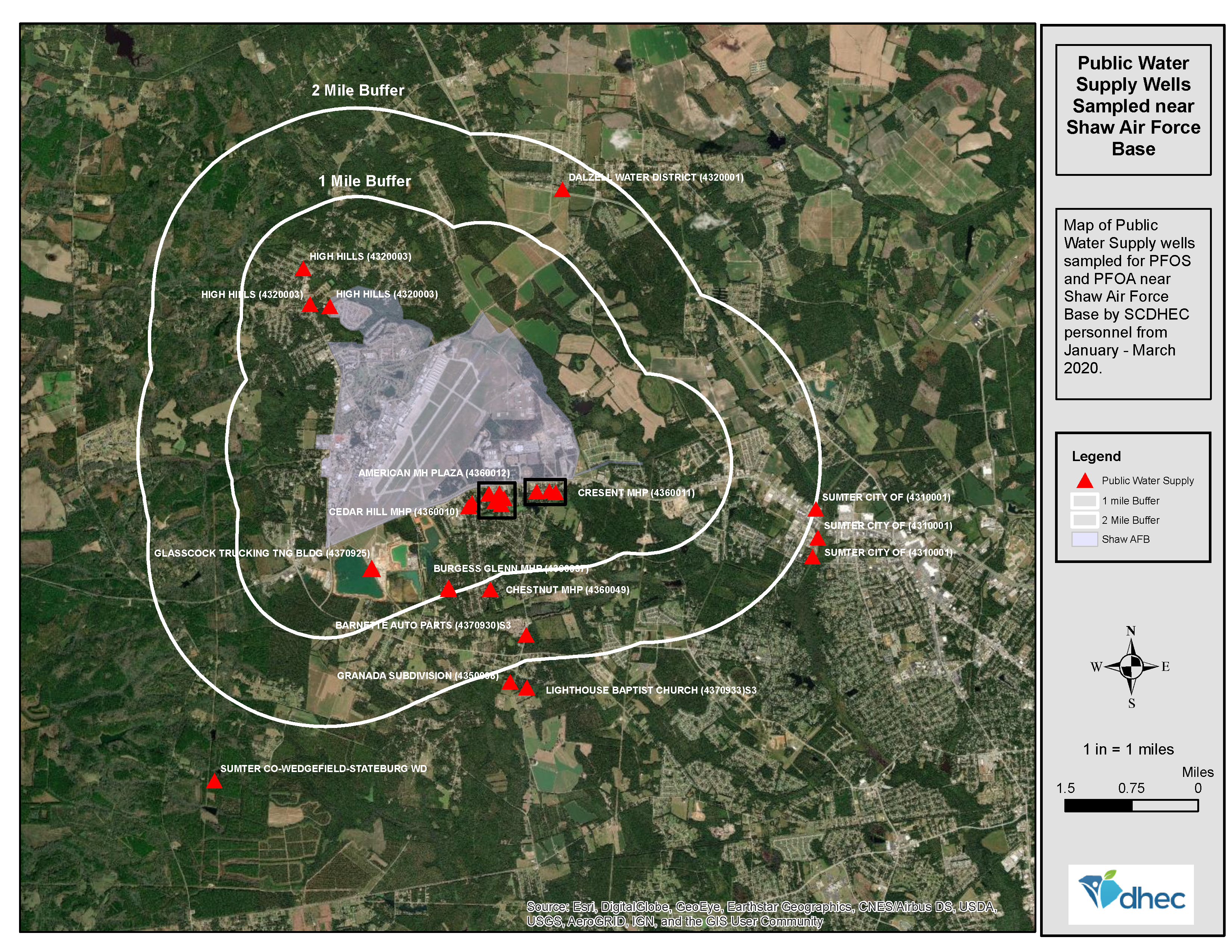 Accumulated water quality data for the SAFB investigation graphic