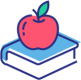 Apple on book icon