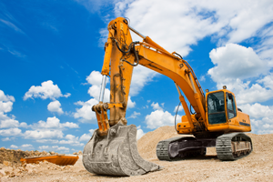 excavator on soil