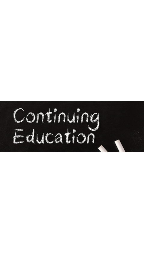 continuing education written on a chalkboard