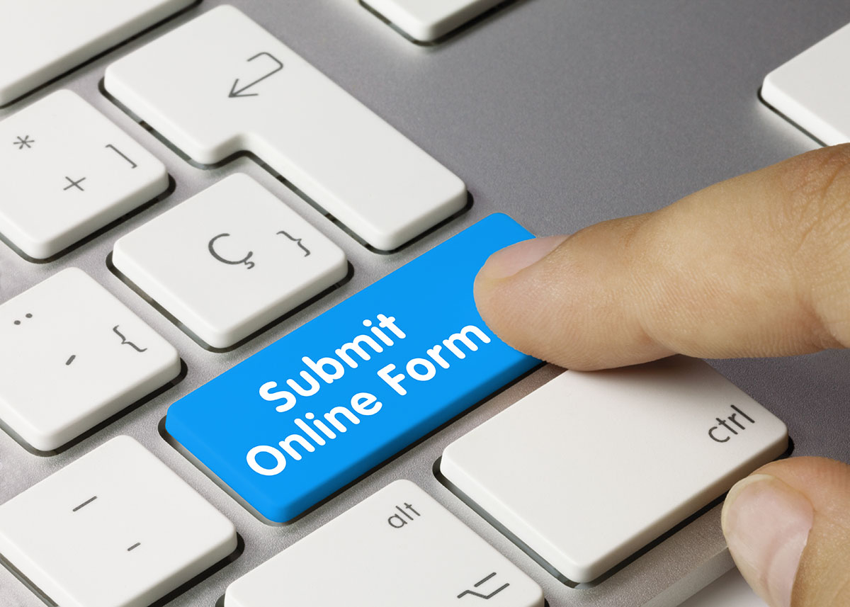 key on a keyboard that reads "submit online form"